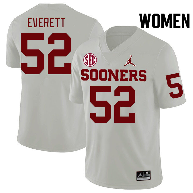 Women #52 Troy Everett Oklahoma Sooners 2024 SEC Conference College Football Jerseys-White